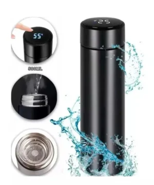 Garrafa Térmica 500ml Com Medidor De Temperatura Digital Led