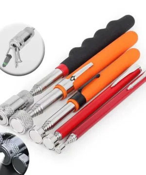 Mini caneta magnética telescópica portátil, selecionador magnético com luz para pegar porca, parafuso extensível, haste de captação